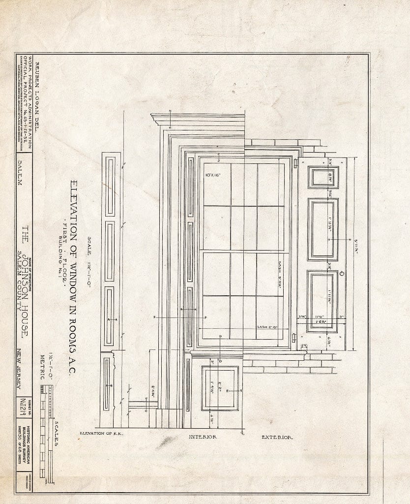 Blueprint HABS NJ,17-SAL,7- (Sheet 30 of 68) - Johnson House, 90 Market Street, Salem, Salem County, NJ