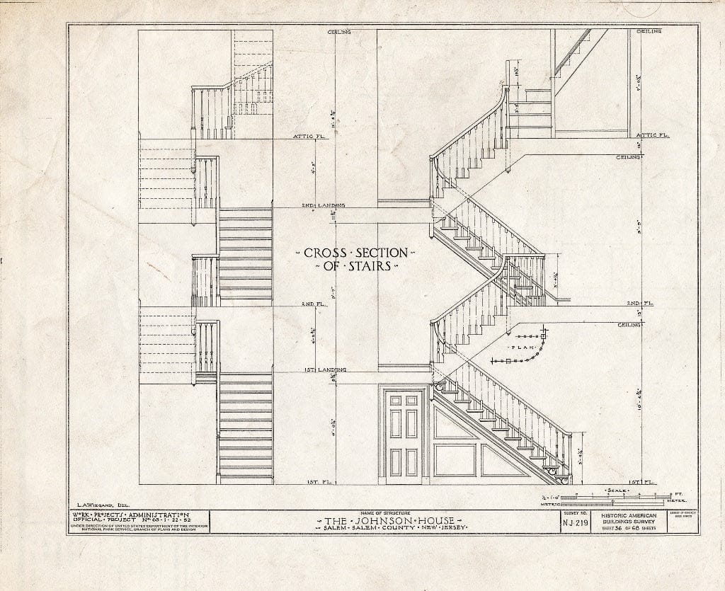 Blueprint HABS NJ,17-SAL,7- (Sheet 36 of 68) - Johnson House, 90 Market Street, Salem, Salem County, NJ