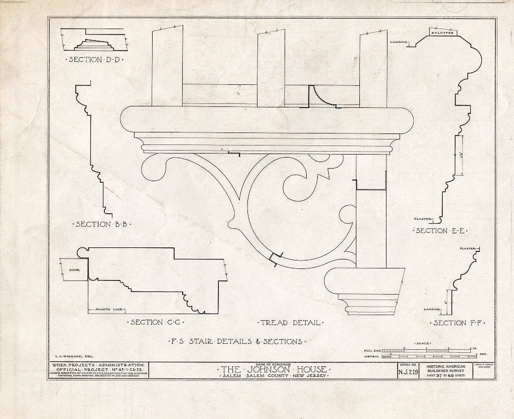 Blueprint HABS NJ,17-SAL,7- (Sheet 37 of 68) - Johnson House, 90 Market Street, Salem, Salem County, NJ