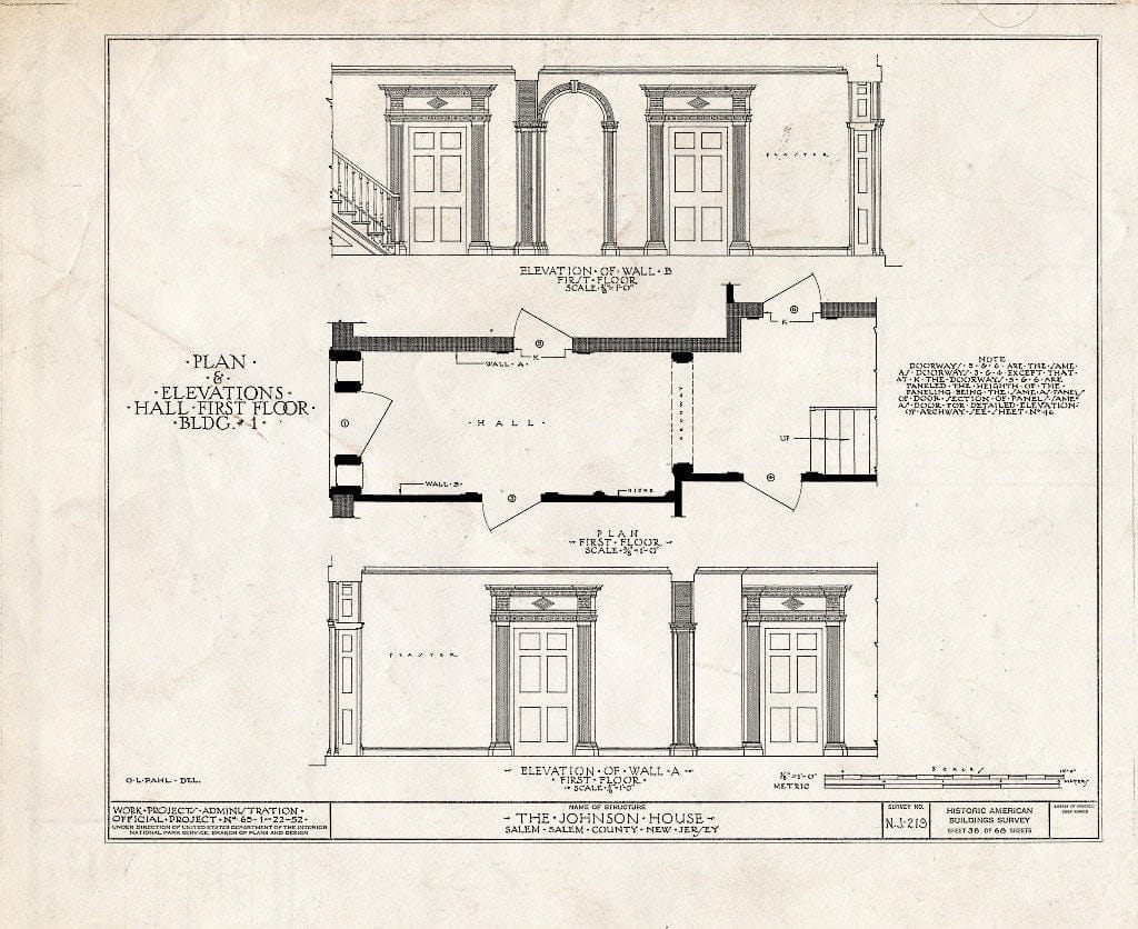 Blueprint HABS NJ,17-SAL,7- (Sheet 38 of 68) - Johnson House, 90 Market Street, Salem, Salem County, NJ