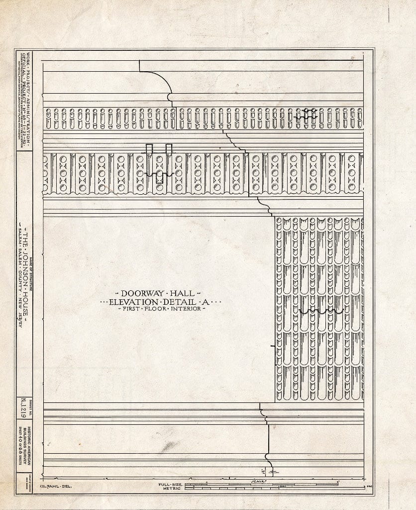 Blueprint HABS NJ,17-SAL,7- (Sheet 40 of 68) - Johnson House, 90 Market Street, Salem, Salem County, NJ