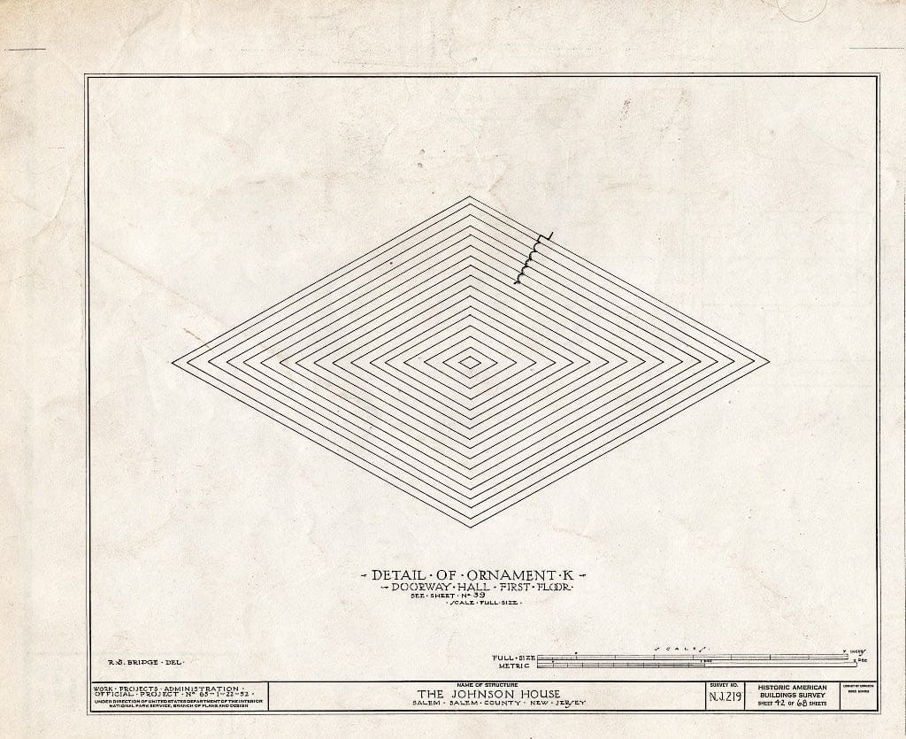 Blueprint HABS NJ,17-SAL,7- (Sheet 42 of 68) - Johnson House, 90 Market Street, Salem, Salem County, NJ