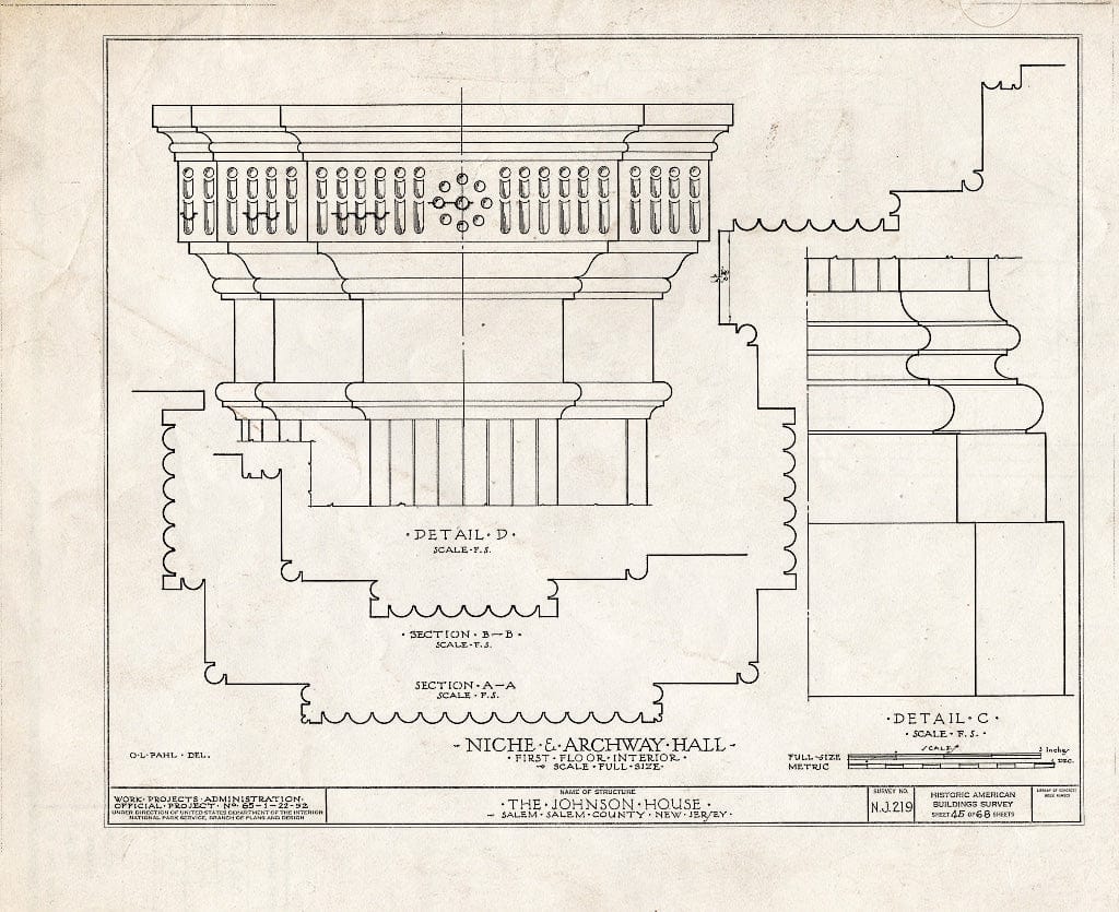 Blueprint HABS NJ,17-SAL,7- (Sheet 45 of 68) - Johnson House, 90 Market Street, Salem, Salem County, NJ