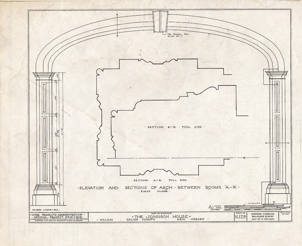 Blueprint HABS NJ,17-SAL,7- (Sheet 47 of 68) - Johnson House, 90 Market Street, Salem, Salem County, NJ