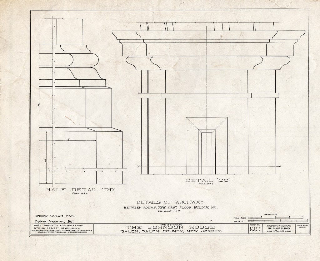 Blueprint HABS NJ,17-SAL,7- (Sheet 49 of 68) - Johnson House, 90 Market Street, Salem, Salem County, NJ