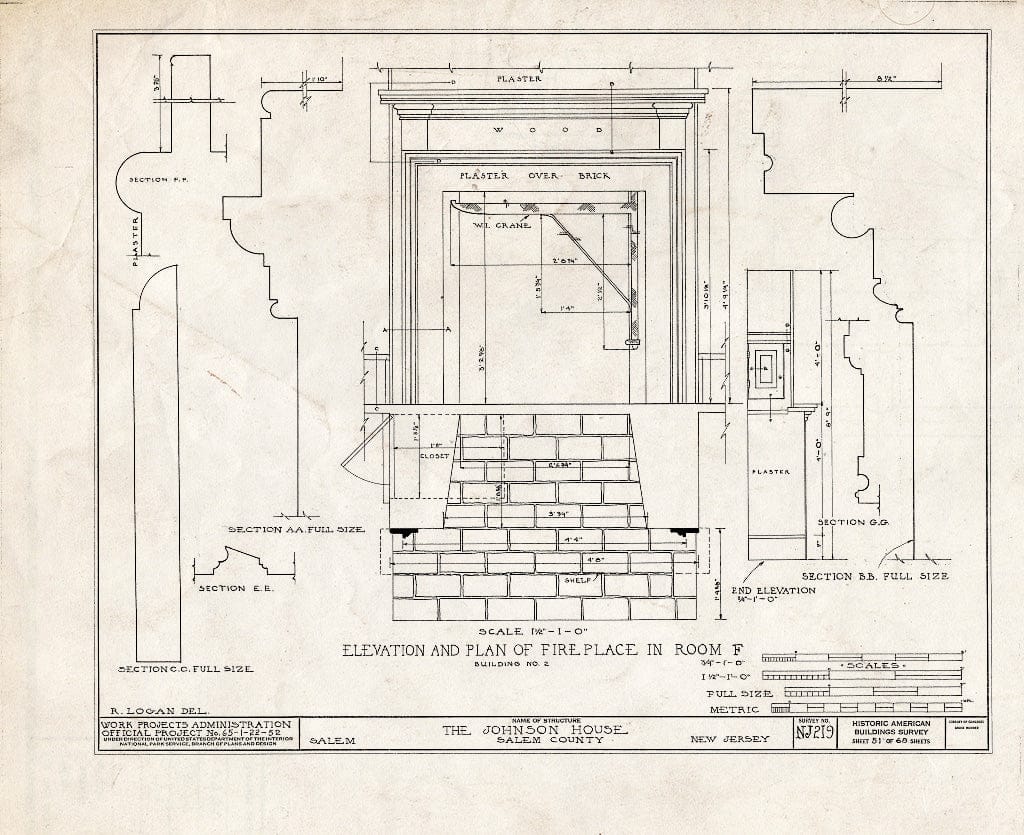 Blueprint HABS NJ,17-SAL,7- (Sheet 51 of 68) - Johnson House, 90 Market Street, Salem, Salem County, NJ