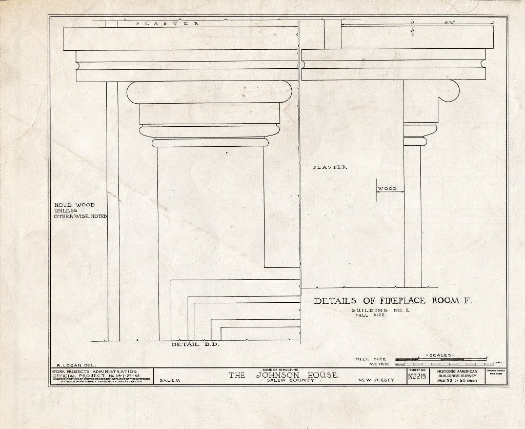 Blueprint HABS NJ,17-SAL,7- (Sheet 52 of 68) - Johnson House, 90 Market Street, Salem, Salem County, NJ