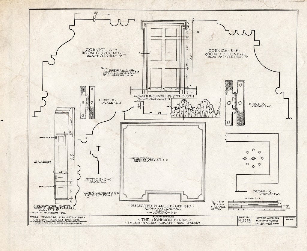 Blueprint HABS NJ,17-SAL,7- (Sheet 58 of 68) - Johnson House, 90 Market Street, Salem, Salem County, NJ