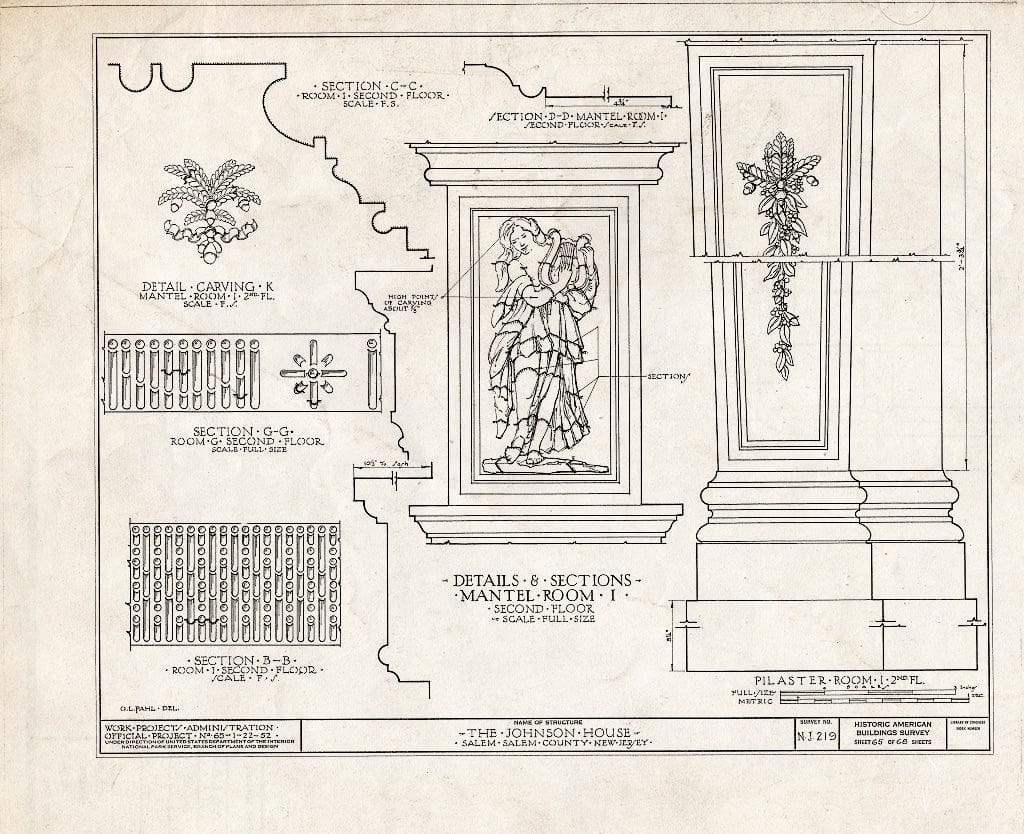 Blueprint HABS NJ,17-SAL,7- (Sheet 65 of 68) - Johnson House, 90 Market Street, Salem, Salem County, NJ