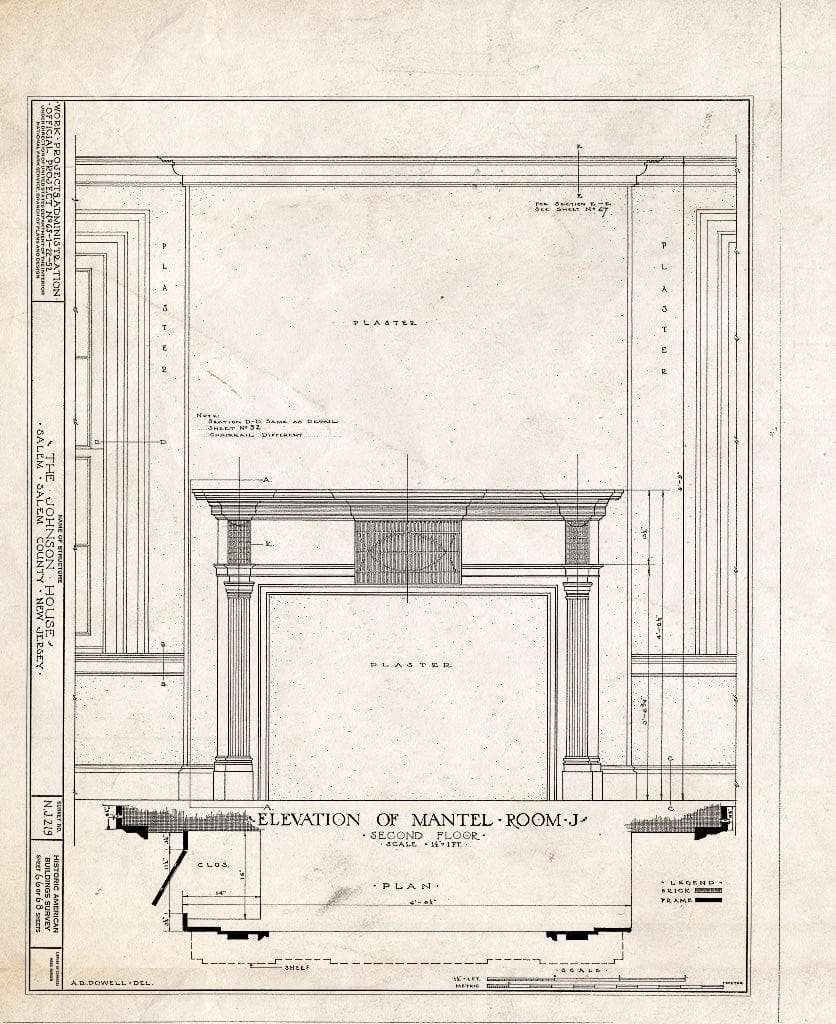 Blueprint HABS NJ,17-SAL,7- (Sheet 66 of 68) - Johnson House, 90 Market Street, Salem, Salem County, NJ