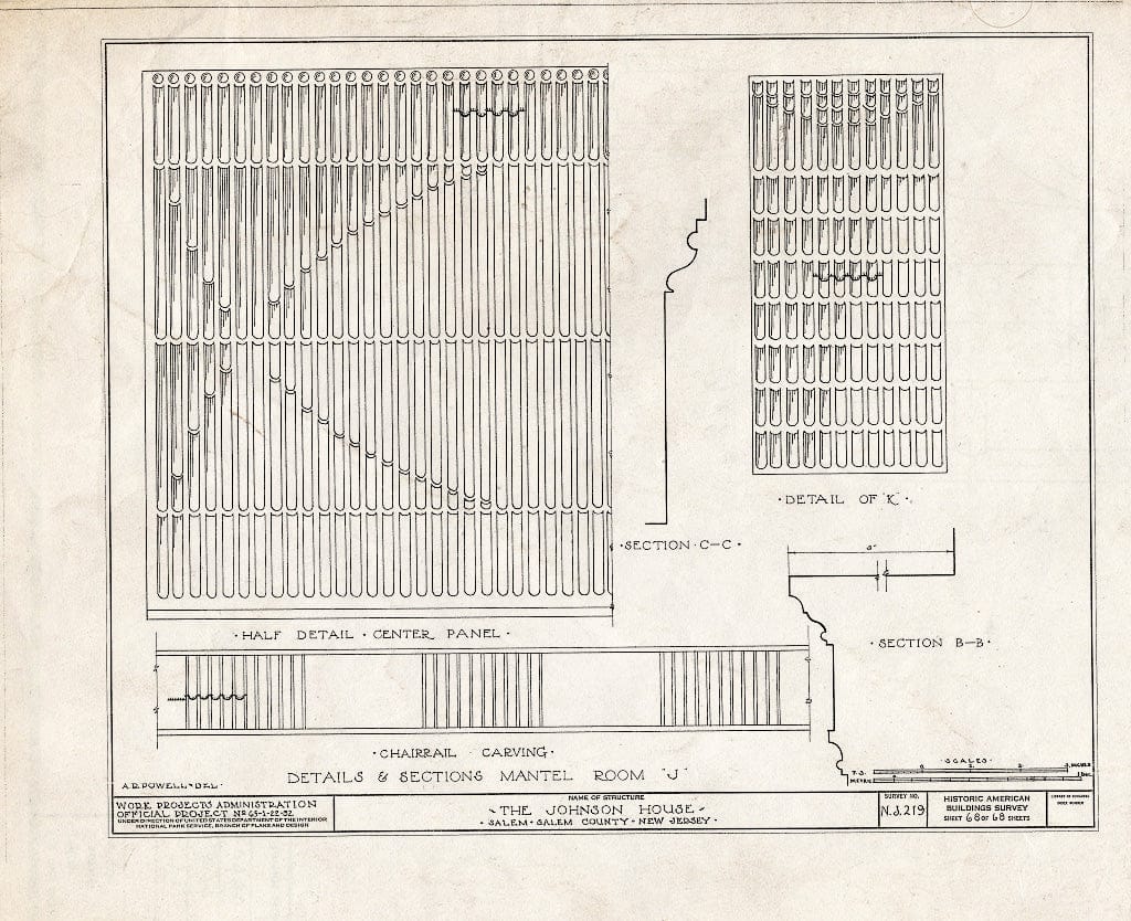 Blueprint HABS NJ,17-SAL,7- (Sheet 68 of 68) - Johnson House, 90 Market Street, Salem, Salem County, NJ