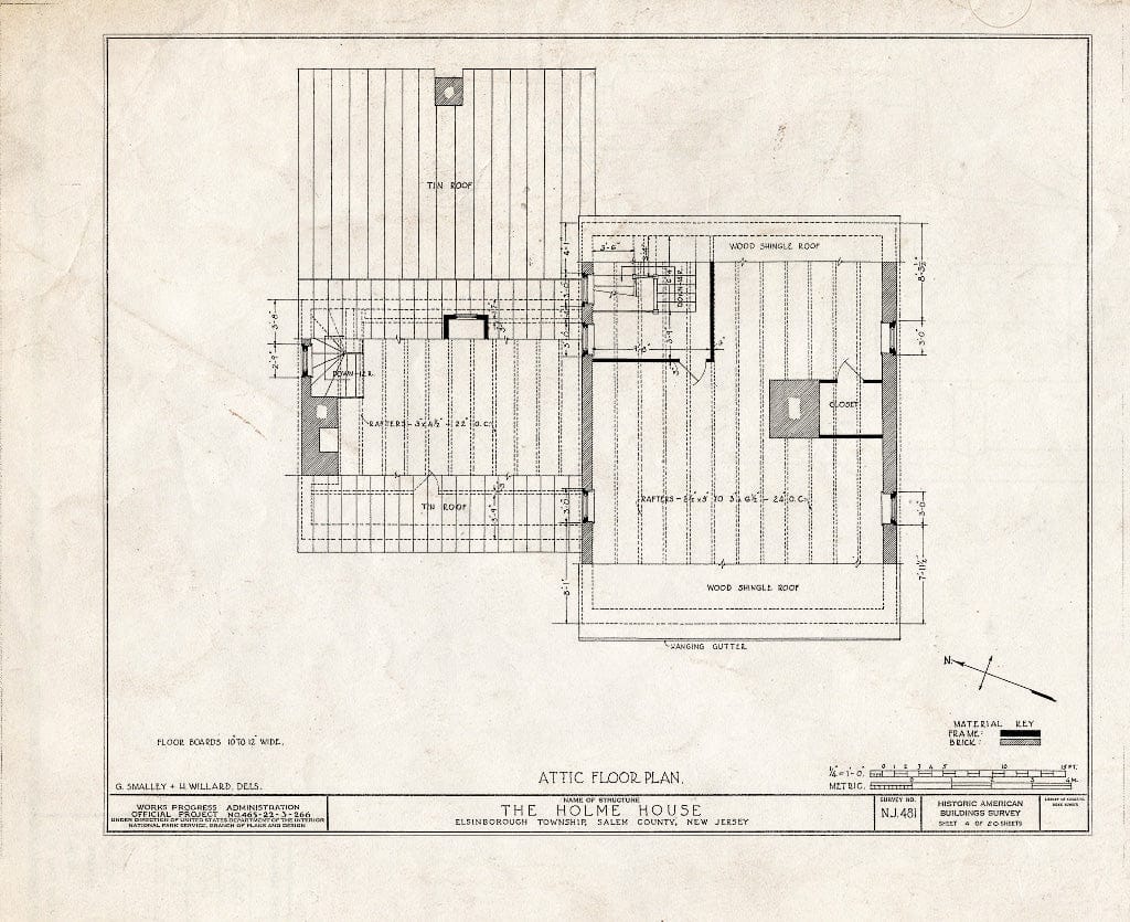 Blueprint HABS NJ,17-SAL.V,5- (Sheet 4 of 20) - Benjamin Holmes House, Salem, Salem County, NJ