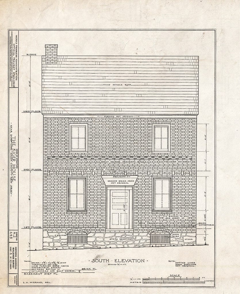 Blueprint HABS NJ,17-Sharp.V,1- (Sheet 4 of 10) - Robinson-Kiger House, Sharptown, Salem County, NJ