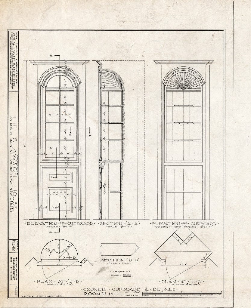Blueprint HABS NJ,17-WOOTO,1- (Sheet 11 of 18) - Clawson House, 68 North Main Street, Woodstown, Salem County, NJ
