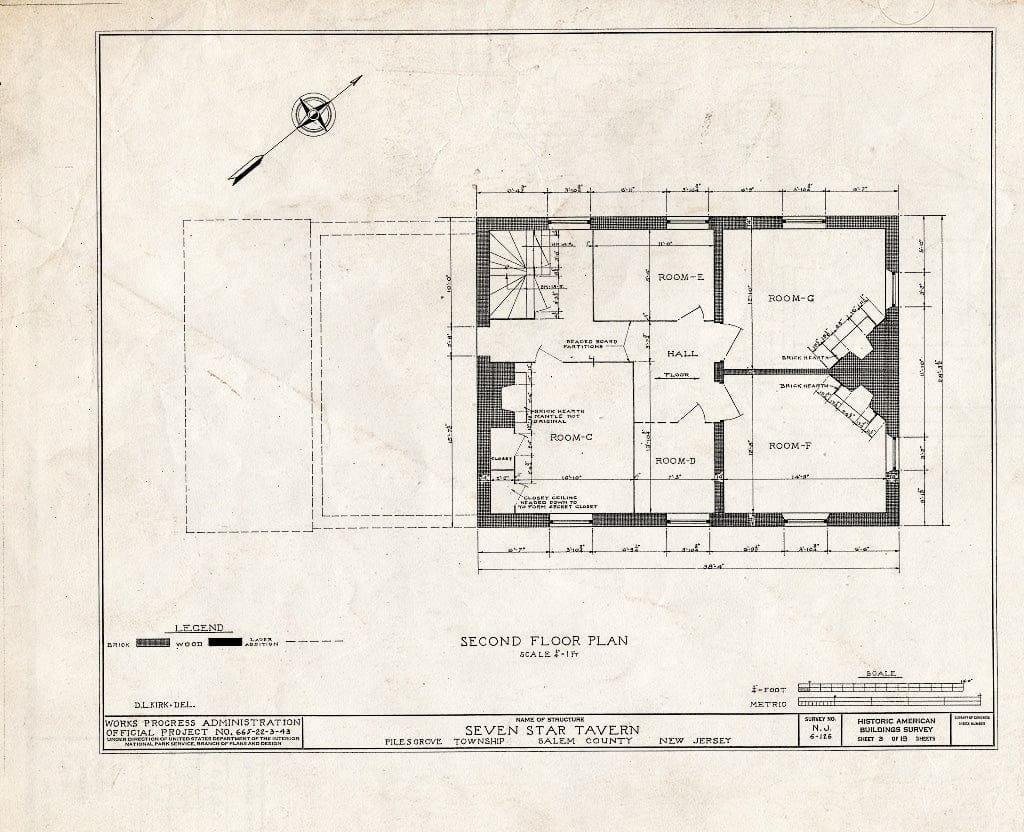 Blueprint HABS NJ,17-WOOTO.V,1- (Sheet 3 of 19) - Seven Star Tavern, Woodstown, Salem County, NJ