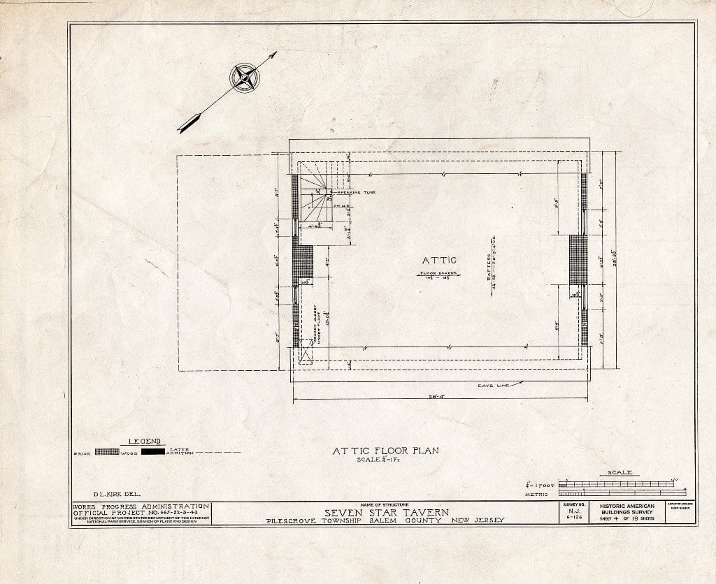 Blueprint HABS NJ,17-WOOTO.V,1- (Sheet 4 of 19) - Seven Star Tavern, Woodstown, Salem County, NJ