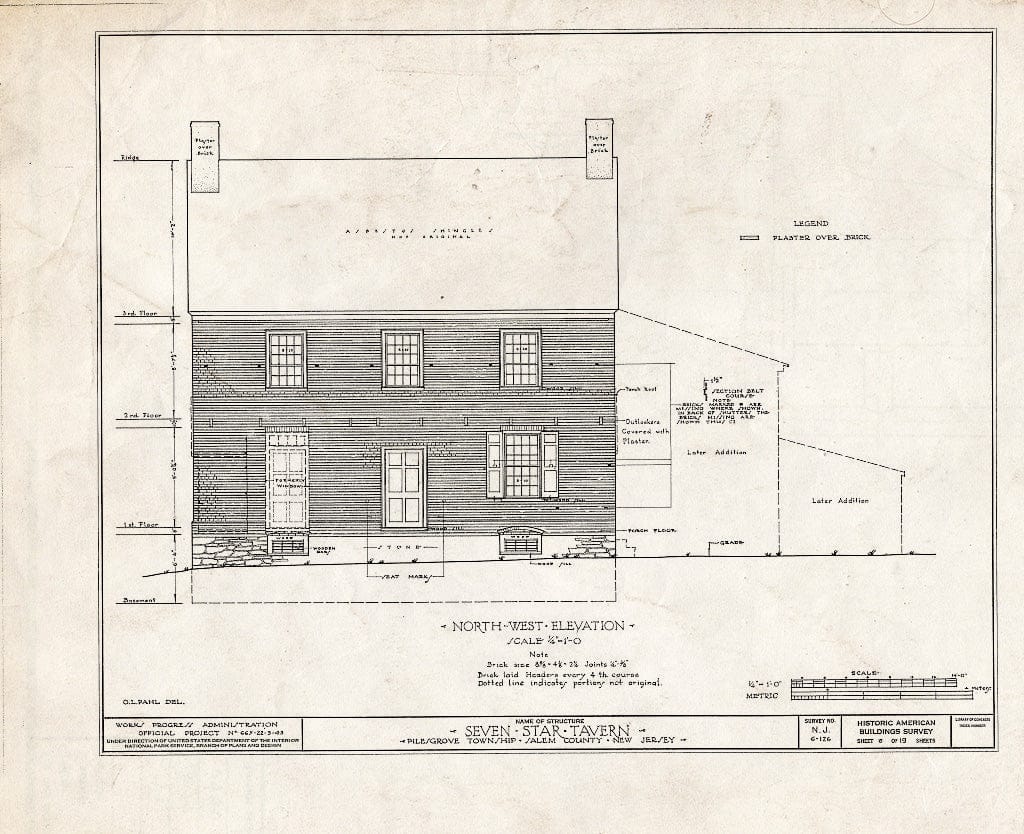 Blueprint HABS NJ,17-WOOTO.V,1- (Sheet 6 of 19) - Seven Star Tavern, Woodstown, Salem County, NJ
