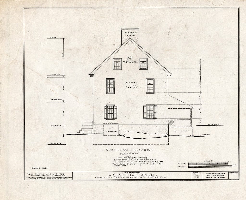 Blueprint HABS NJ,17-WOOTO.V,1- (Sheet 7 of 19) - Seven Star Tavern, Woodstown, Salem County, NJ