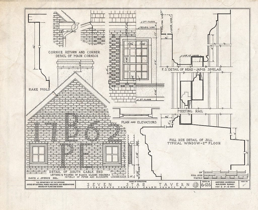 Blueprint HABS NJ,17-WOOTO.V,1- (Sheet 9 of 19) - Seven Star Tavern, Woodstown, Salem County, NJ