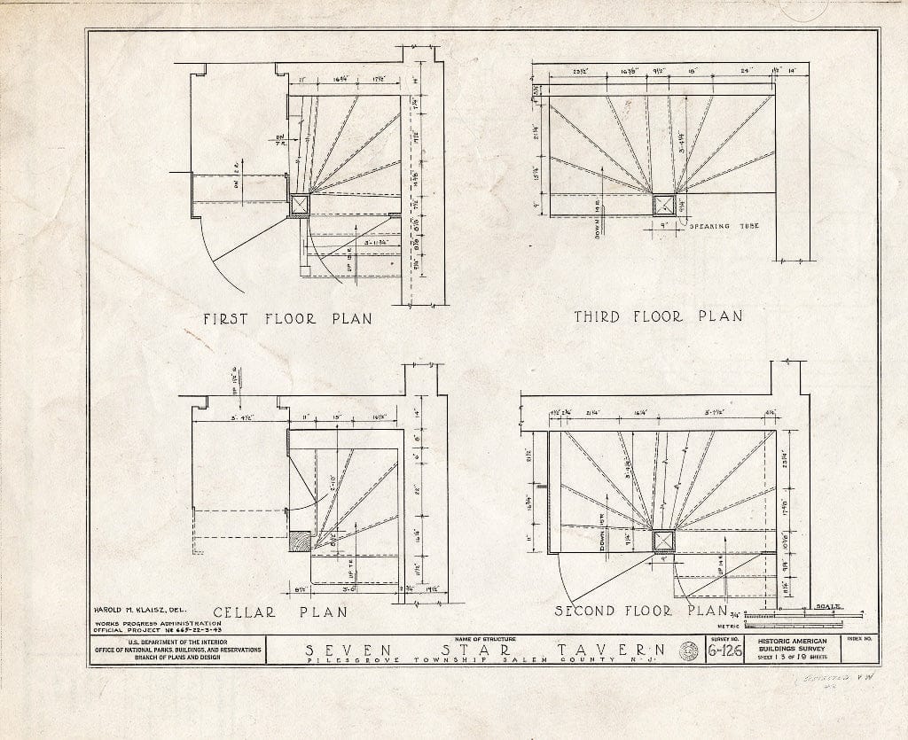 Blueprint HABS NJ,17-WOOTO.V,1- (Sheet 13 of 19) - Seven Star Tavern, Woodstown, Salem County, NJ