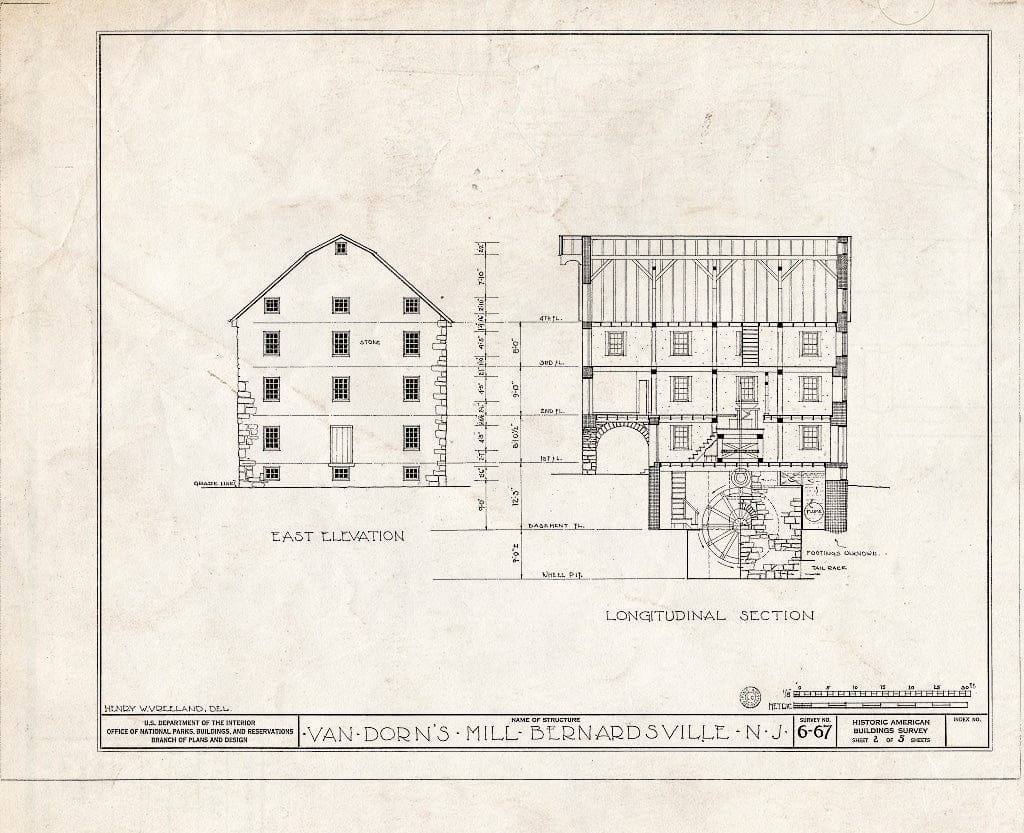 Blueprint HABS NJ,18-BERVI,1- (Sheet 2 of 5) - Van Doren's Mill, Bernardsville, Somerset County, NJ