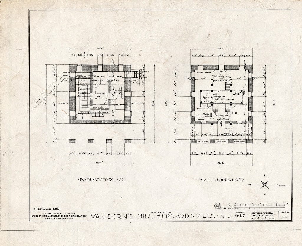 Blueprint HABS NJ,18-BERVI,1- (Sheet 3 of 5) - Van Doren's Mill, Bernardsville, Somerset County, NJ