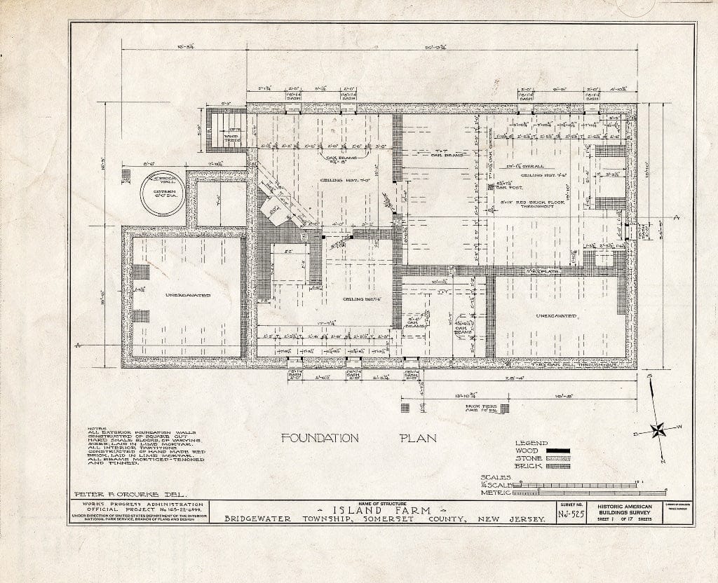 Blueprint HABS NJ,18-BOUB.V,4- (Sheet 1 of 17) - Smock-Hodge House, Bound Brook, Somerset County, NJ