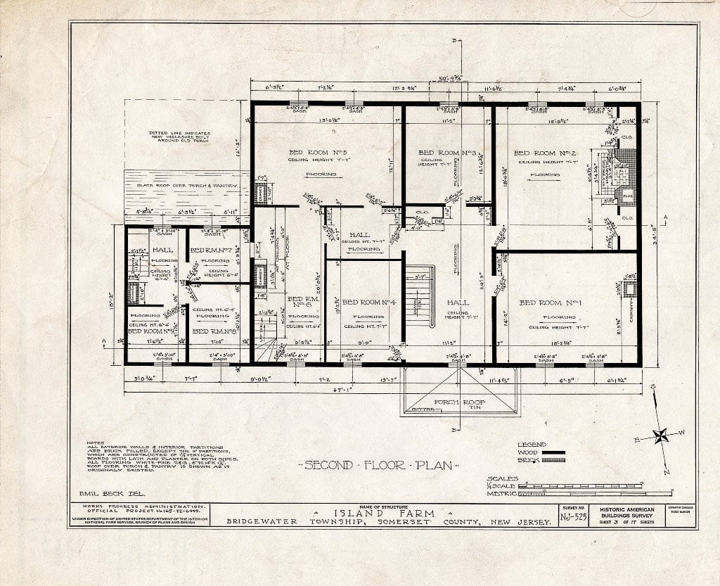 Blueprint HABS NJ,18-BOUB.V,4- (Sheet 3 of 17) - Smock-Hodge House, Bound Brook, Somerset County, NJ