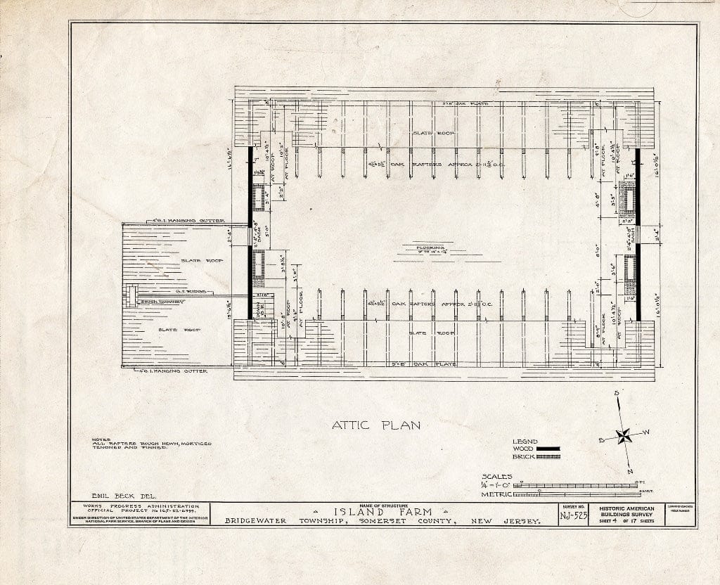 Blueprint HABS NJ,18-BOUB.V,4- (Sheet 4 of 17) - Smock-Hodge House, Bound Brook, Somerset County, NJ