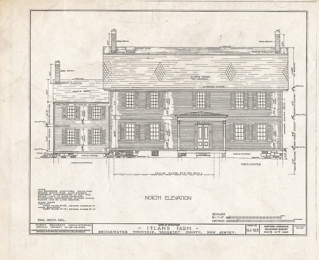 Blueprint HABS NJ,18-BOUB.V,4- (Sheet 5 of 17) - Smock-Hodge House, Bound Brook, Somerset County, NJ