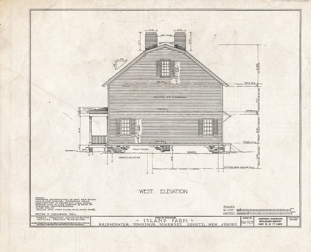 Blueprint HABS NJ,18-BOUB.V,4- (Sheet 6 of 17) - Smock-Hodge House, Bound Brook, Somerset County, NJ