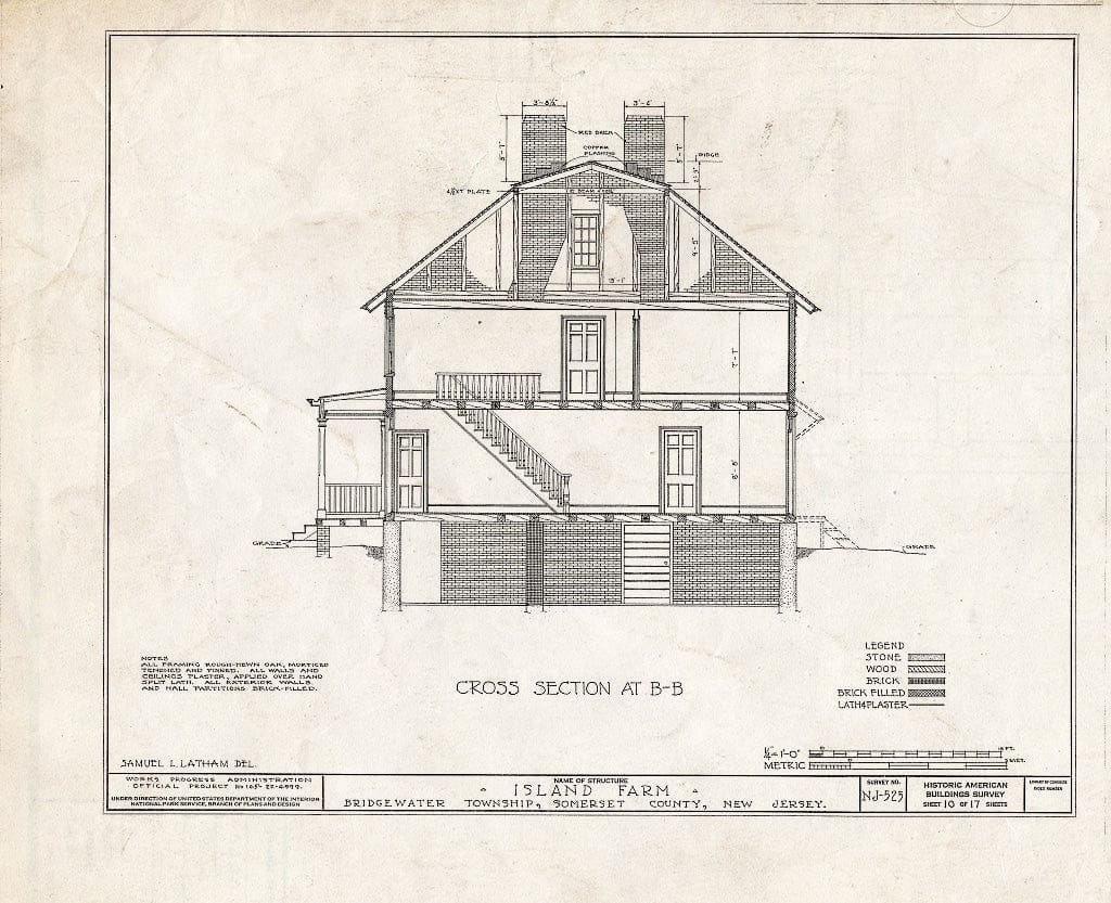 Blueprint HABS NJ,18-BOUB.V,4- (Sheet 10 of 17) - Smock-Hodge House, Bound Brook, Somerset County, NJ