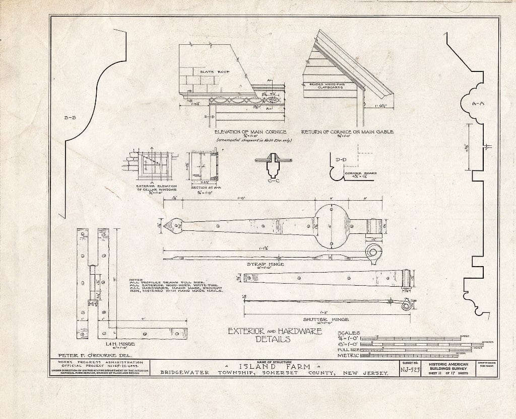 Blueprint HABS NJ,18-BOUB.V,4- (Sheet 11 of 17) - Smock-Hodge House, Bound Brook, Somerset County, NJ