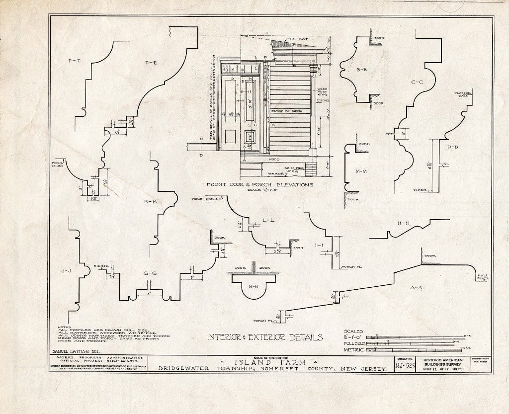 Blueprint HABS NJ,18-BOUB.V,4- (Sheet 12 of 17) - Smock-Hodge House, Bound Brook, Somerset County, NJ