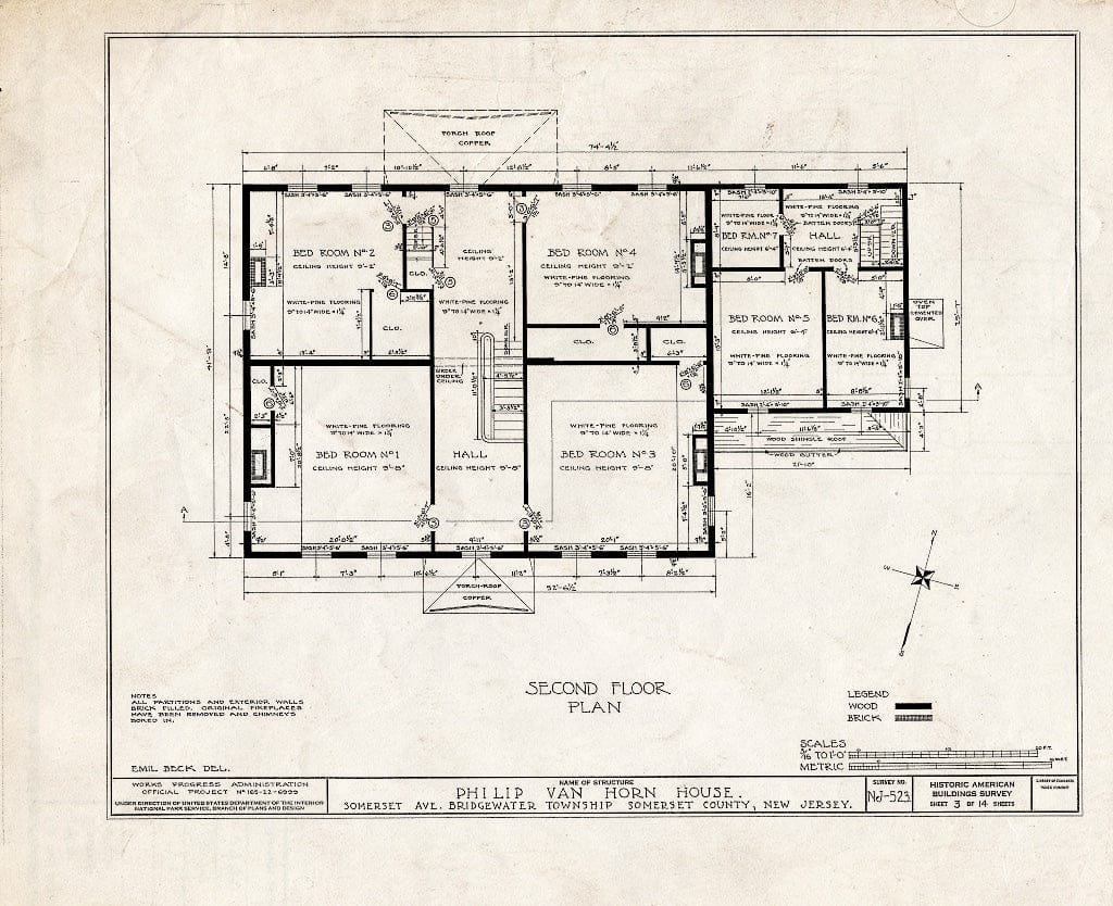 Blueprint HABS NJ,18-BOUB.V,2- (Sheet 3 of 14) - Philip Van Horn House, Somerset Avenue, Bound Brook, Somerset County, NJ