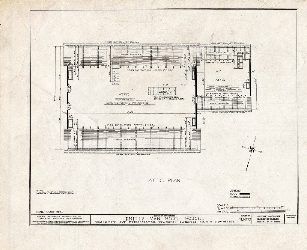 Blueprint HABS NJ,18-BOUB.V,2- (Sheet 4 of 14) - Philip Van Horn House, Somerset Avenue, Bound Brook, Somerset County, NJ