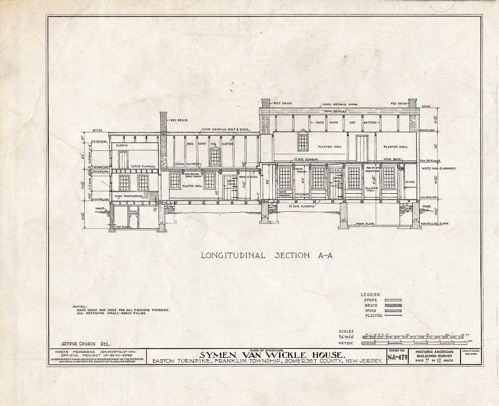 Blueprint HABS NJ,18-BOUB.V,1- (Sheet 7 of 12) - Symen Van Wickle House, Easton Turnpike, New Brunswick, Middlesex County, NJ