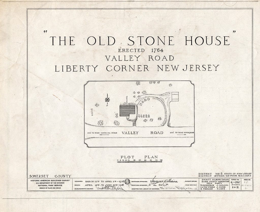 Blueprint HABS NJ,18-LIBCO,2- (Sheet 0 of 11) - Compton House, Valley Road, Liberty Corner, Somerset County, NJ