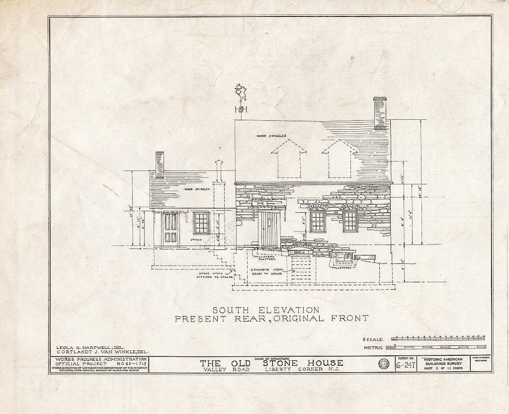 Blueprint HABS NJ,18-LIBCO,2- (Sheet 2 of 11) - Compton House, Valley Road, Liberty Corner, Somerset County, NJ