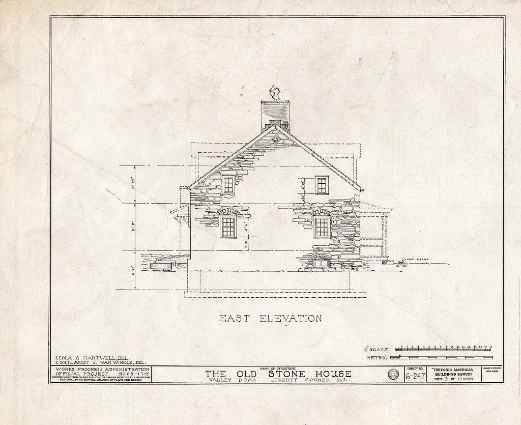Blueprint HABS NJ,18-LIBCO,2- (Sheet 3 of 11) - Compton House, Valley Road, Liberty Corner, Somerset County, NJ