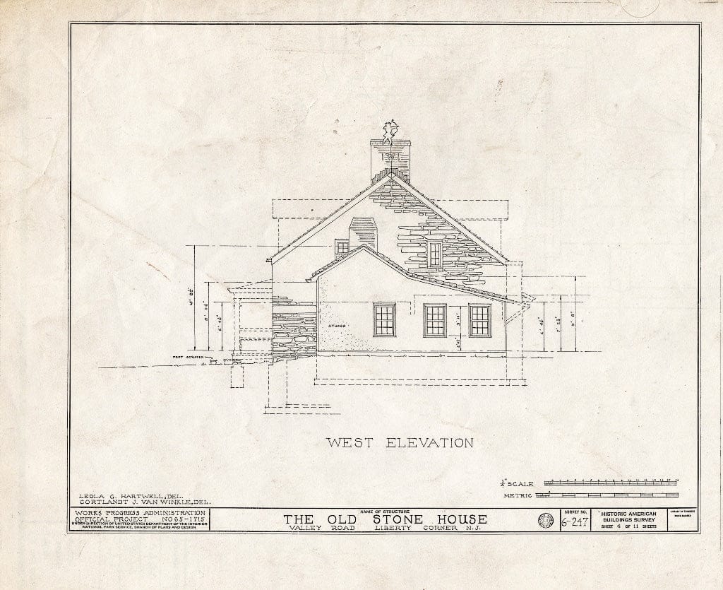 Blueprint HABS NJ,18-LIBCO,2- (Sheet 4 of 11) - Compton House, Valley Road, Liberty Corner, Somerset County, NJ
