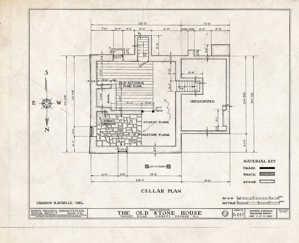 Blueprint HABS NJ,18-LIBCO,2- (Sheet 5 of 11) - Compton House, Valley Road, Liberty Corner, Somerset County, NJ