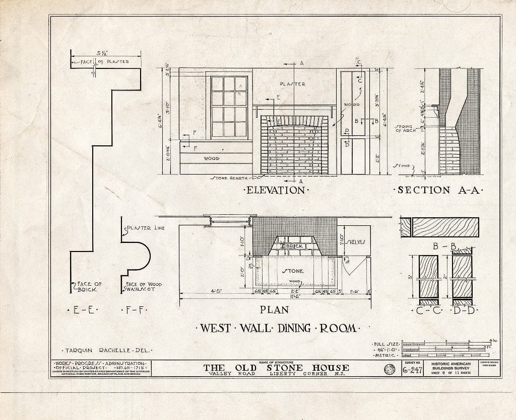 Blueprint HABS NJ,18-LIBCO,2- (Sheet 8 of 11) - Compton House, Valley Road, Liberty Corner, Somerset County, NJ