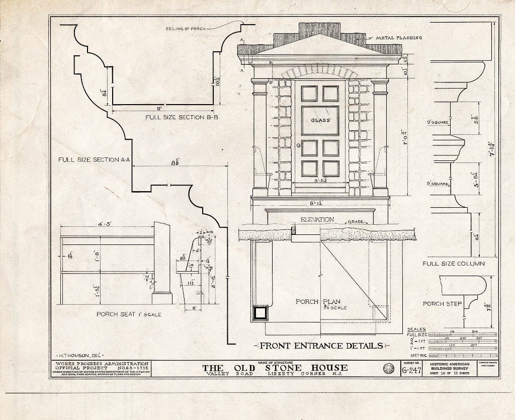 Blueprint HABS NJ,18-LIBCO,2- (Sheet 10 of 11) - Compton House, Valley Road, Liberty Corner, Somerset County, NJ