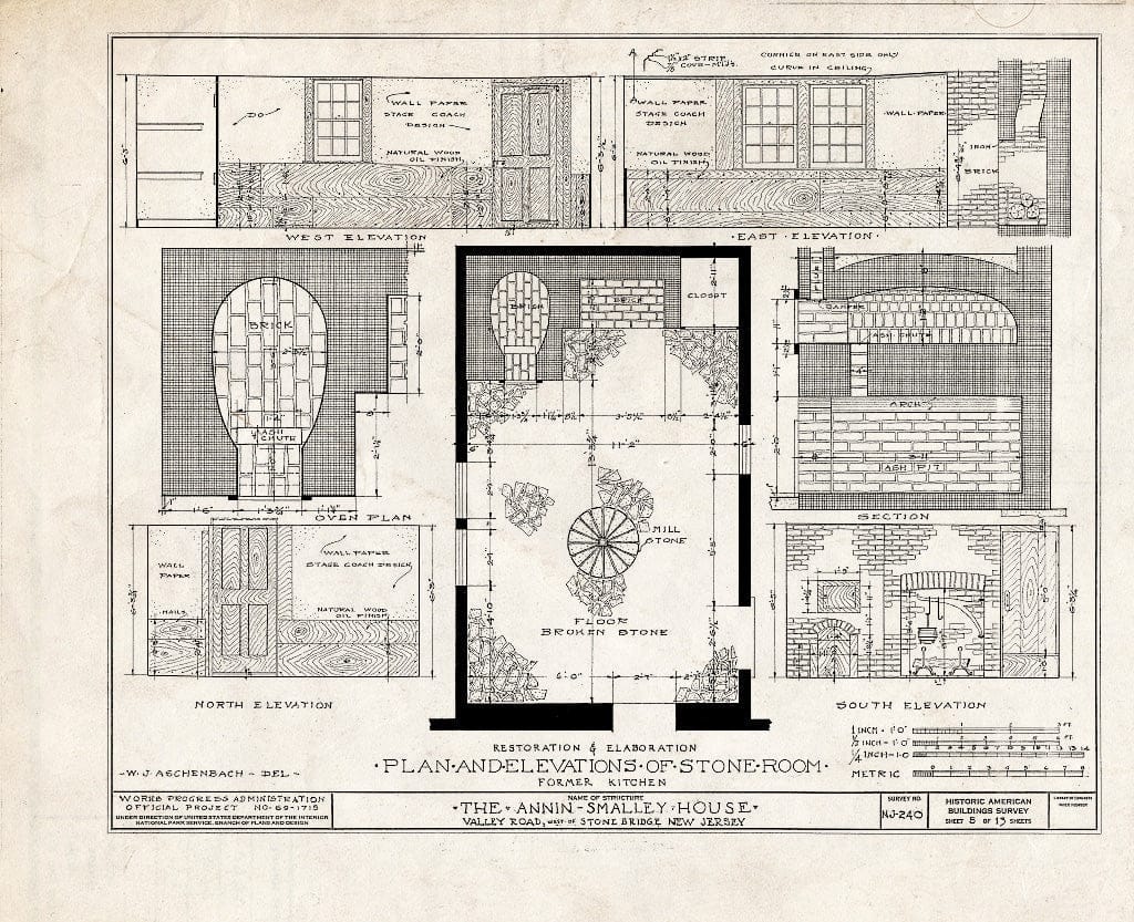Blueprint HABS NJ,18-LIBCO.V,1- (Sheet 5 of 13) - Annin-Smalley House, Valley Road, Liberty Corner, Somerset County, NJ