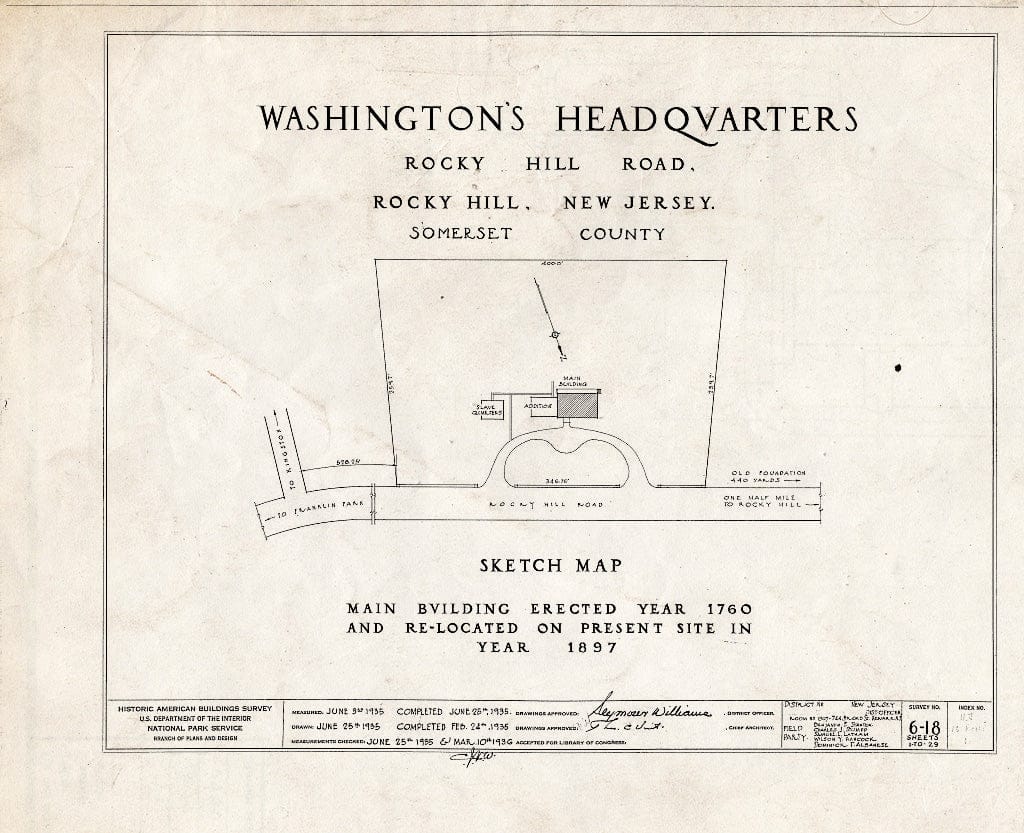 Blueprint HABS NJ,18-ROHI,1- (Sheet 0 of 29) - Judge John Berrien House, Rocky Hill Road, Rocky Hill, Somerset County, NJ