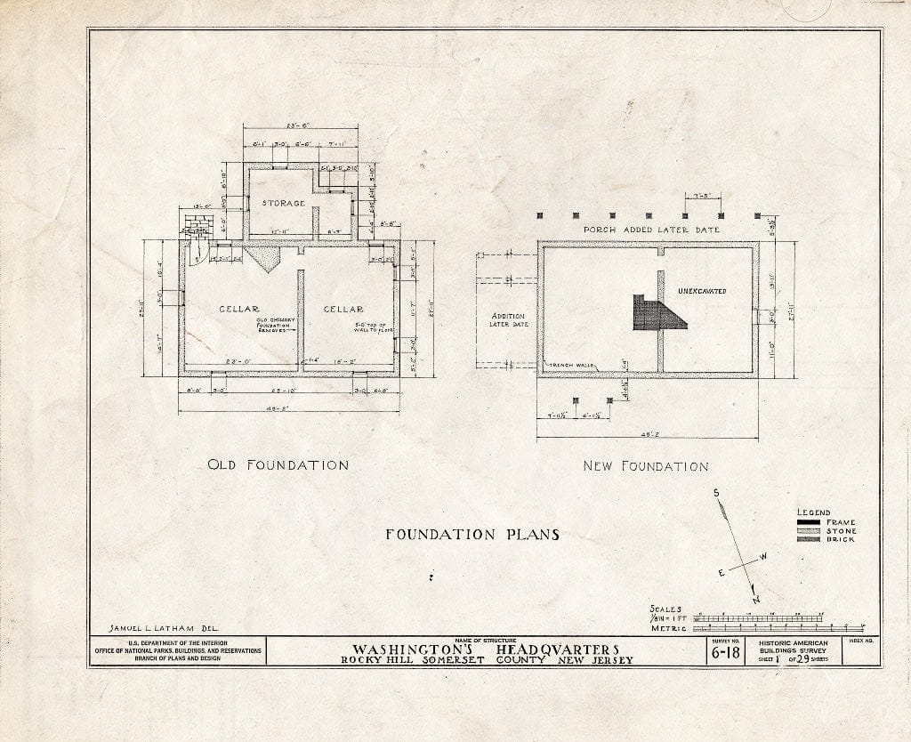 Blueprint HABS NJ,18-ROHI,1- (Sheet 1 of 29) - Judge John Berrien House, Rocky Hill Road, Rocky Hill, Somerset County, NJ