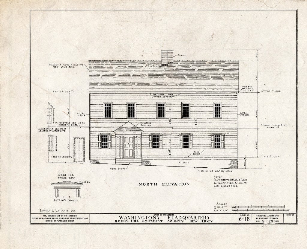 Blueprint HABS NJ,18-ROHI,1- (Sheet 4 of 29) - Judge John Berrien House, Rocky Hill Road, Rocky Hill, Somerset County, NJ