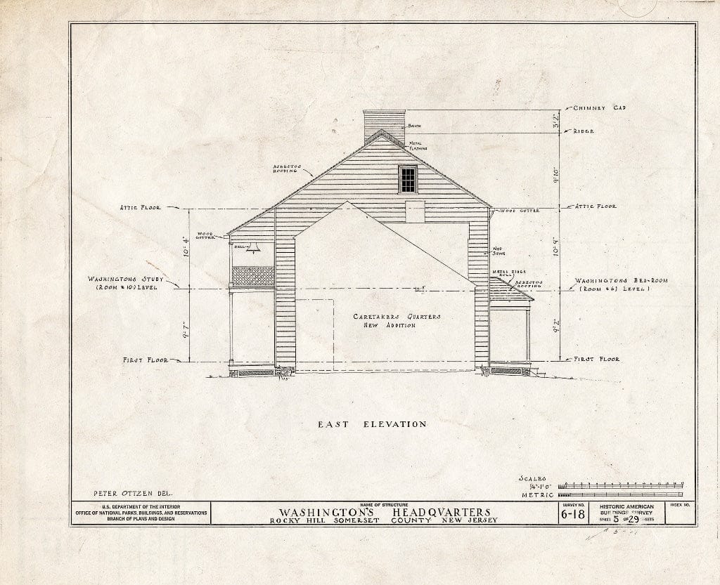 Blueprint HABS NJ,18-ROHI,1- (Sheet 5 of 29) - Judge John Berrien House, Rocky Hill Road, Rocky Hill, Somerset County, NJ