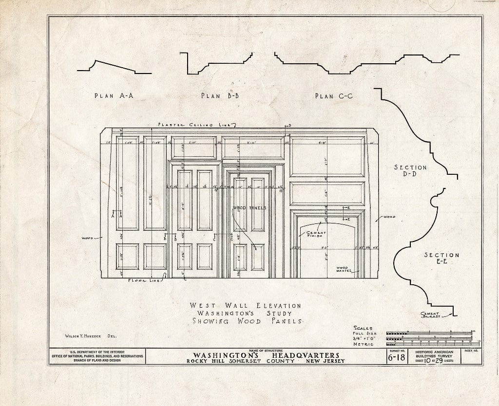 Blueprint HABS NJ,18-ROHI,1- (Sheet 10 of 29) - Judge John Berrien House, Rocky Hill Road, Rocky Hill, Somerset County, NJ